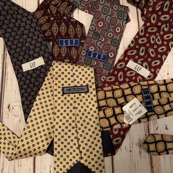 Men’s GAP ties set of 6 NWT NWOT Multi colors - Picture 5 of 6